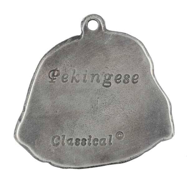 Pekingese - silverpläterad nyckelring med en hund i presentask, handväska dekoration, ryggsäckshänge från Art-Dog