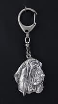 Miniatyrbild 8 av 10: Basset Hound III - silverpläterad nyckelring med en hund i presentask, handväska dekoration, ryggsäckshänge från Art-Dog