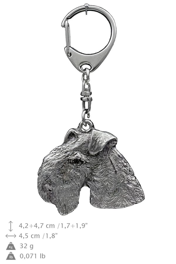 Lakeland Terrier - silverpläterad nyckelring med en hund i presentförpackning, handväska dekoration, ryggsäckshänge från Art-Dog