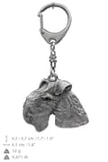 Miniatyrbild 5 av 10: Lakeland Terrier - silverpläterad nyckelring med en hund i presentförpackning, handväska dekoration, ryggsäckshänge från Art-Dog