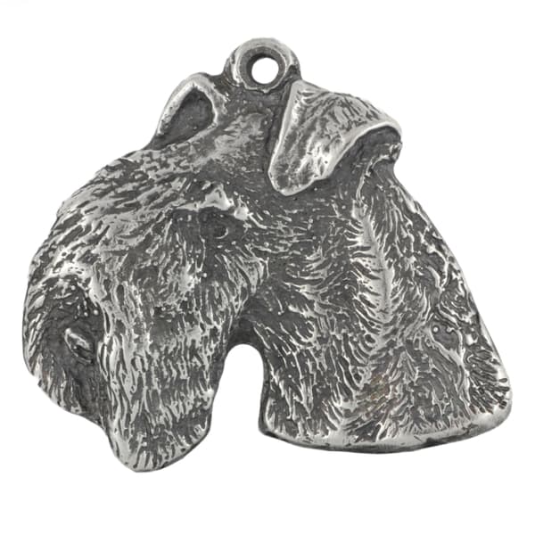 Lakeland Terrier - silverpläterad nyckelring med en hund i presentförpackning, handväska dekoration, ryggsäckshänge från Art-Dog