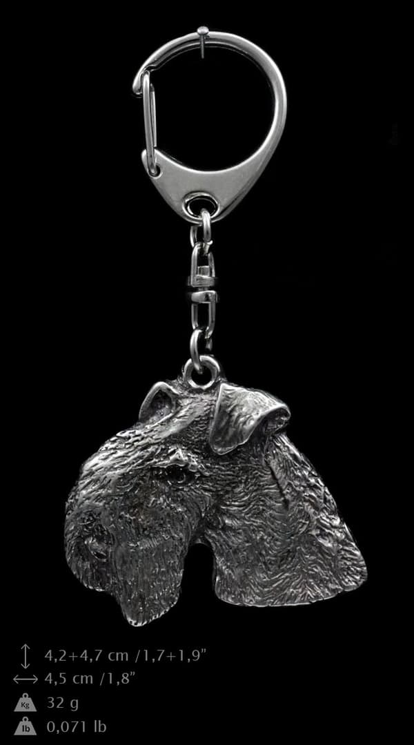 Lakeland Terrier - silverpläterad nyckelring med en hund i presentförpackning, handväska dekoration, ryggsäckshänge från Art-Dog