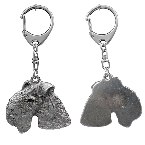 Lakeland Terrier - silverpläterad nyckelring med en hund i presentförpackning, handväska dekoration, ryggsäckshänge från Art-Dog