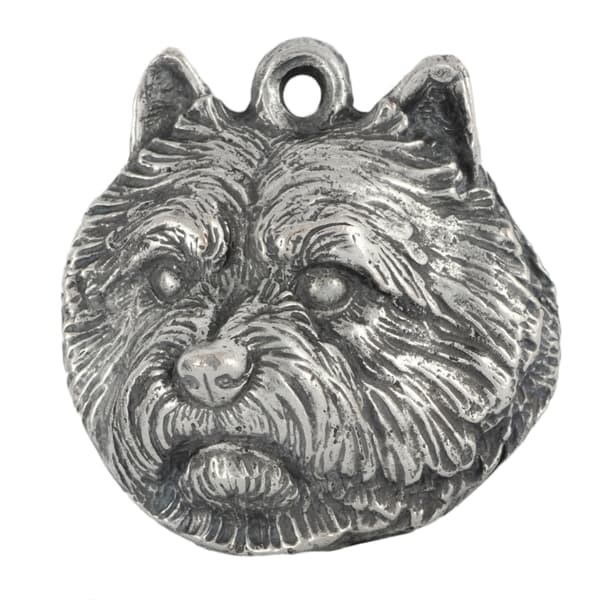 Norwich Terrier - silverpläterad nyckelring med en hund i presentask, handväska dekoration, ryggsäckshänge från Art-Dog