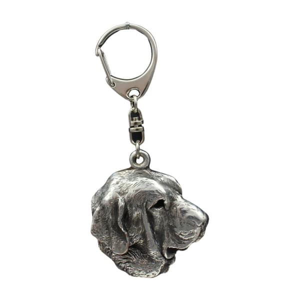 Spanish Mastiff - silverpläterad nyckelring med en hund i presentask, handväska dekoration, ryggsäckshänge från Art-Dog