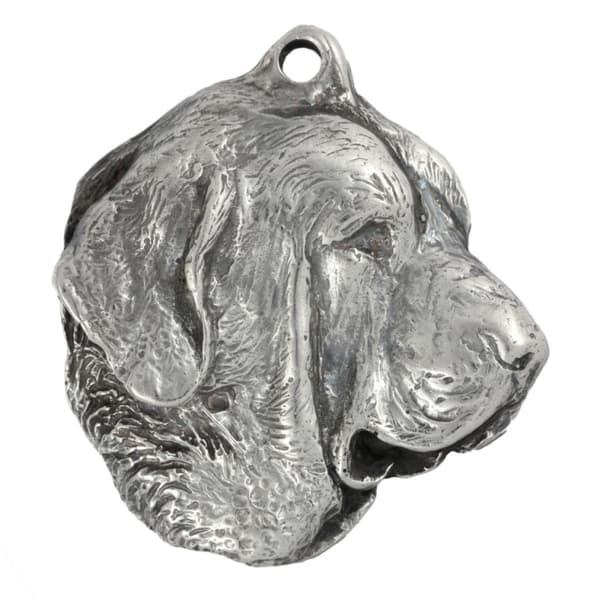 Spanish Mastiff - silverpläterad nyckelring med en hund i presentask, handväska dekoration, ryggsäckshänge från Art-Dog