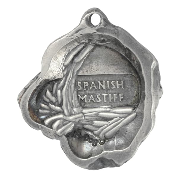 Spanish Mastiff - silverpläterad nyckelring med en hund i presentask, handväska dekoration, ryggsäckshänge från Art-Dog