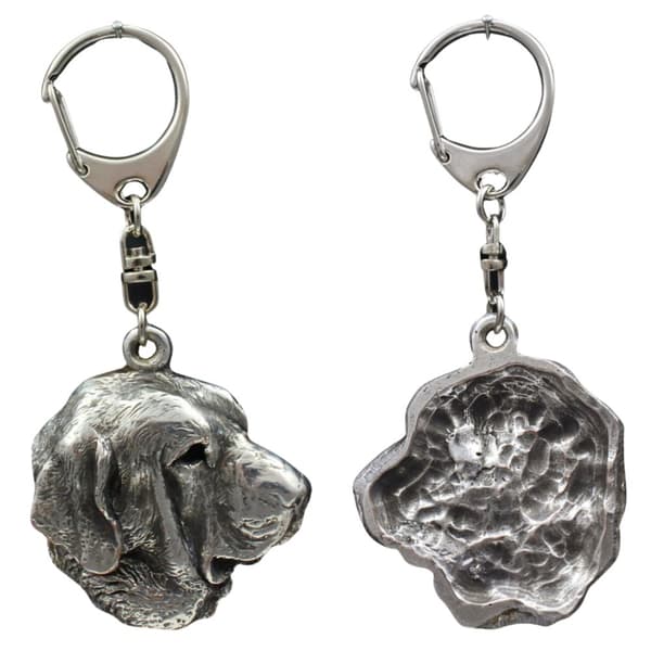 Spanish Mastiff - silverpläterad nyckelring med en hund i presentask, handväska dekoration, ryggsäckshänge från Art-Dog