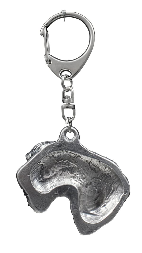 Czech Terrier, Cesky Terrier - silverpläterad nyckelring med en hund i presentförpackning, handväska dekoration, ryggsäckshänge från Art-Dog