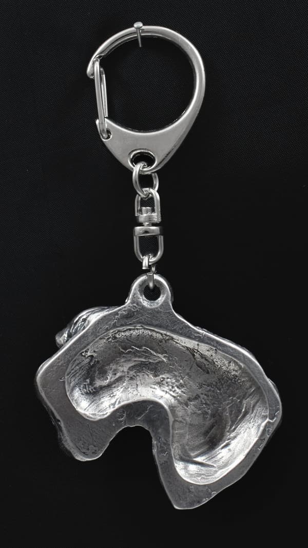 Czech Terrier, Cesky Terrier - silverpläterad nyckelring med en hund i presentförpackning, handväska dekoration, ryggsäckshänge från Art-Dog