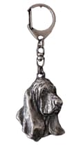 Miniatyrbild 3 av 11: Basset Hound II - silverpläterad nyckelring med en hund i presentförpackning, handväska dekoration, ryggsäckshänge från Art-Dog
