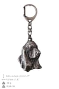 Miniatyrbild 5 av 11: Basset Hound II - silverpläterad nyckelring med en hund i presentförpackning, handväska dekoration, ryggsäckshänge från Art-Dog