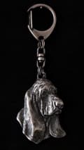 Miniatyrbild 8 av 11: Basset Hound II - silverpläterad nyckelring med en hund i presentförpackning, handväska dekoration, ryggsäckshänge från Art-Dog