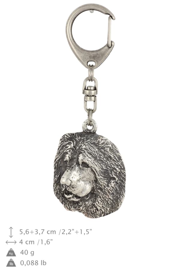 Caucasian Shepherd Dog - silverpläterad nyckelring med en hund i presentask, handväska dekoration, ryggsäckshänge från Art-Dog