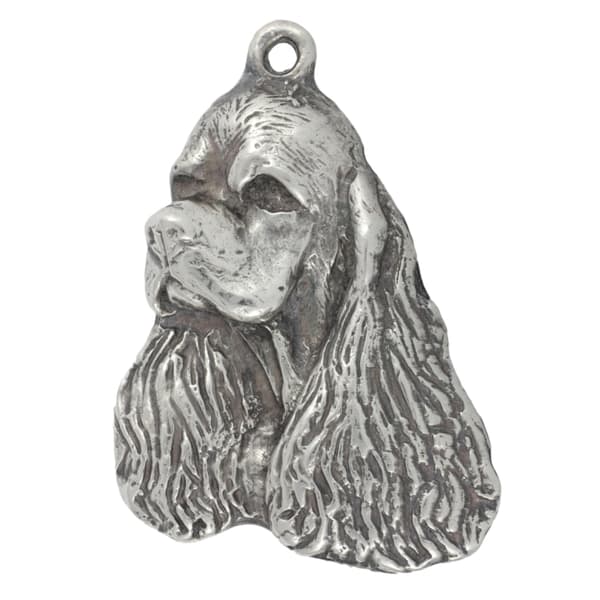 Clumber Spaniel - forsølvet nøglering med en hund i gaveæske, håndtaskedekoration, rygsækvedhæng fra Art-Dog