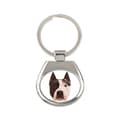 Miniatyrbillede 1 af 3: American Staffordshire terrier, Amstaff, Amstaf - geometrisk nøglering med et foto og inskriptionen Art-Dog