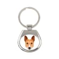 Pikkukuva 1 / 3: Basenji, Basenji, Kongon koira - geometrinen avaimenperä, jossa on valokuva ja kirjoitus Art-Dog