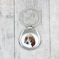 Miniatyrbild 3 av 3: Basset Hound - geometrisk nyckelring med ett foto och inskriptionen Art-Dog