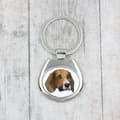 Miniatyrbild 3 av 3: Beagle - geometrisk nyckelring med ett foto och inskriptionen Art-Dog