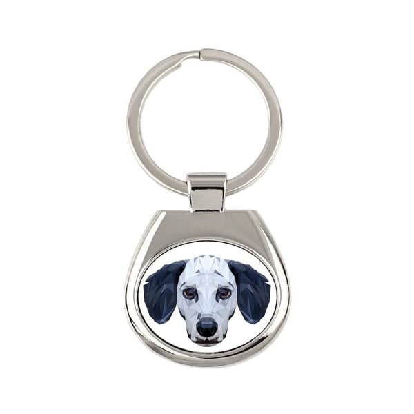 Dalmatian, Dalmatian Pointer - geometrisk nøglering med et foto og påskriften Art-Dog