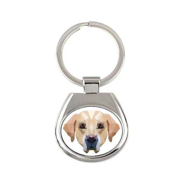 Labrador Retriever - geometrisk nyckelring med ett foto och inskriptionen Art-Dog
