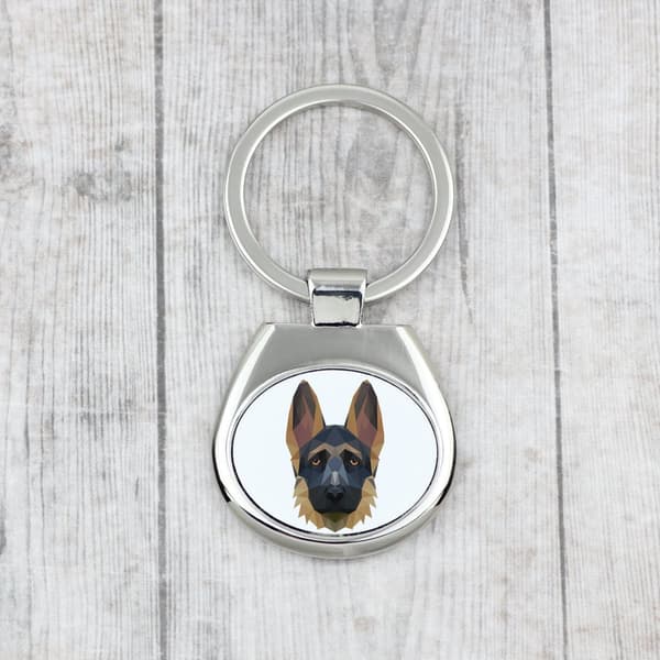 Schæferhund, Alsace I - geometrisk nøglering med foto og inskriptionen Art-Dog