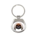 Miniatyrbild 1 av 3: Pekingese - en geometrisk nyckelring med ett foto och inskriptionen Art-Dog