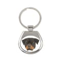 Miniatyrbillede 1 af 3: Rottweiler - geometrisk nøglering med et foto og påskriften Art-Dog