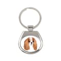 Miniatyrbild 1 av 3: Cavalier King Charles Spaniel - geometrisk nyckelring med ett foto och inskriptionen Art-Dog