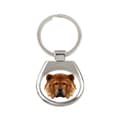 Pikkukuva 1 / 3: Chow Chow - geometrinen avaimenperä, jossa on valokuva ja kirjoitus Art-Dog