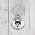 Pikkukuva 3 / 3: Siperianhusky, Siperianhusky - geometrinen avaimenperä, avainrengas valokuvalla ja kirjoituksella Art-Dog