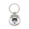 Pikkukuva 1 / 3: Siperianhusky, Siperianhusky - geometrinen avaimenperä, avainrengas valokuvalla ja kirjoituksella Art-Dog