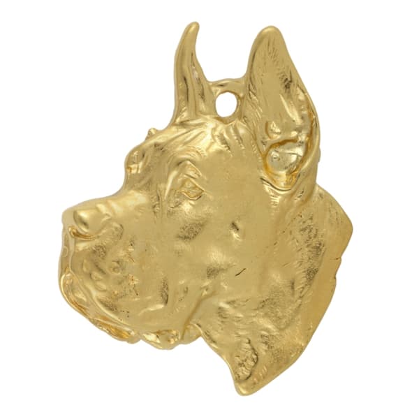 Great Dane I - nyckelring och halsband med en hund i en låda, högkvalitativ guldpläterad produkt, Art-Dog varumärke