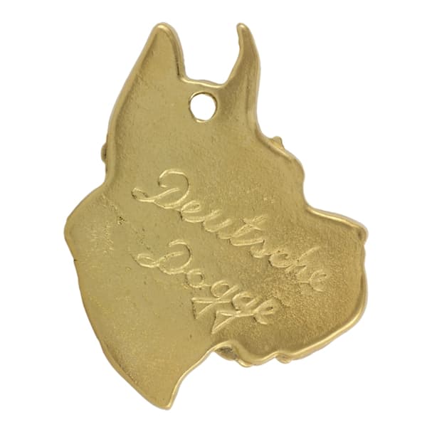 Great Dane I - nyckelring och halsband med en hund i en låda, högkvalitativ guldpläterad produkt, Art-Dog varumärke