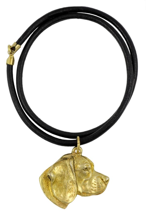 Beagle - nyckelring och halsband med en hund i en låda, högkvalitativ guldpläterad produkt, Art-Dog varumärke