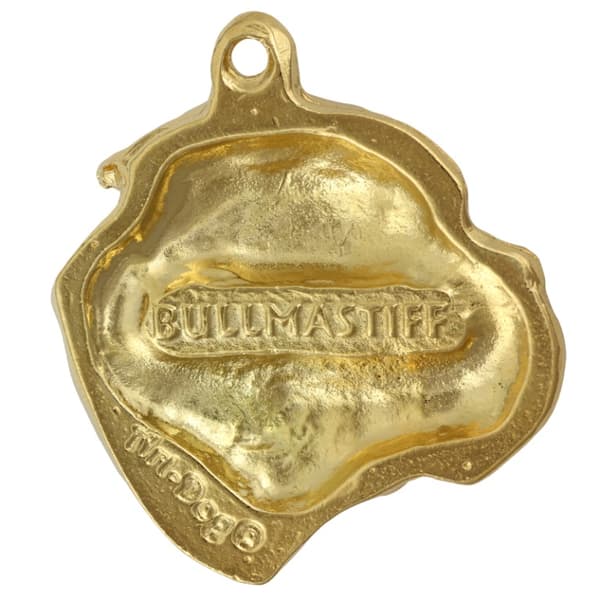Bullmastiff, Bulmastiff - nyckelring och halsband med en hund i en låda, högkvalitativ guldpläterad produkt, Art-Dog varumärke