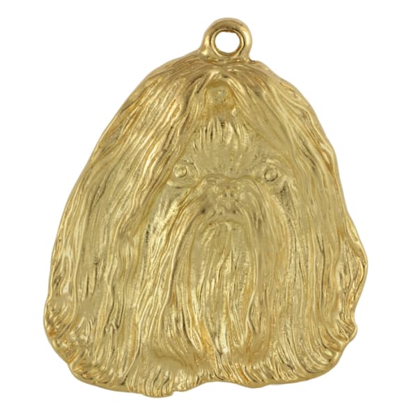 Shih Tzu, Shi tsu, Shi-Tzu, Szi-cu, Szitzu - nøglering og halskæde med en hund i æske, højkvalitets guldbelagt produkt, Art-Dog brand