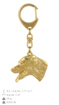Miniatyrbild 10 av 10: Dalmatian, Dalmatian Pointer - nyckelring och halsband med en hund i en låda, högkvalitativ guldpläterad produkt, Art-Dog varumärke
