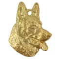 Miniatyrbillede 4 af 10: Schæferhund, Alsace - nøglering og halskæde med hund i æske, højkvalitets guldbelagt produkt, Art-Dog brand