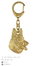 Miniatyrbillede 10 af 10: Schæferhund, Alsace - nøglering og halskæde med hund i æske, højkvalitets guldbelagt produkt, Art-Dog brand