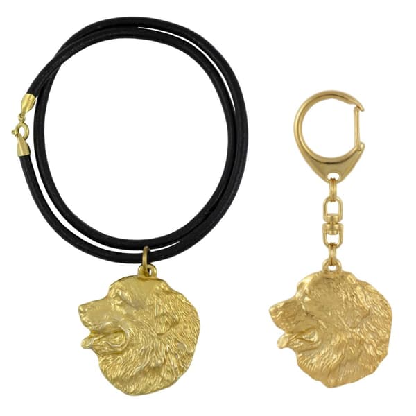 Berner Sennenhund, Berner Sennenhund I - nyckelring och halsband med hund i låda, högkvalitativ guldpläterad produkt, Art-Dog varumärke