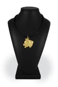 Miniatyrbild 6 av 10: American Staffordshire terrier, Amstaff, Amstaf I - nyckelring och halsband med hund i låda, högkvalitativ guldpläterad produkt, Art-Dog varumärke