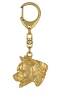 Miniatyrbild 8 av 10: American Staffordshire terrier, Amstaff, Amstaf I - nyckelring och halsband med hund i låda, högkvalitativ guldpläterad produkt, Art-Dog varumärke