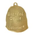 Miniatyrbild 5 av 10: Bearded Collie, Highland Collie - nyckelring och halsband med en hund i en låda, högkvalitativ guldpläterad produkt, Art-Dog varumärke