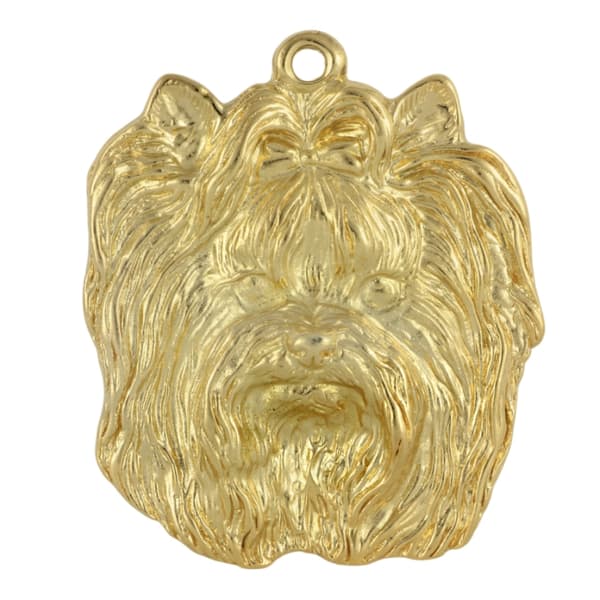 Yorkshire Terrier, York, York, Yorkie I - nyckelring och halsband med en hund i en låda, högkvalitativ guldpläterad produkt, Art-Dog varumärke
