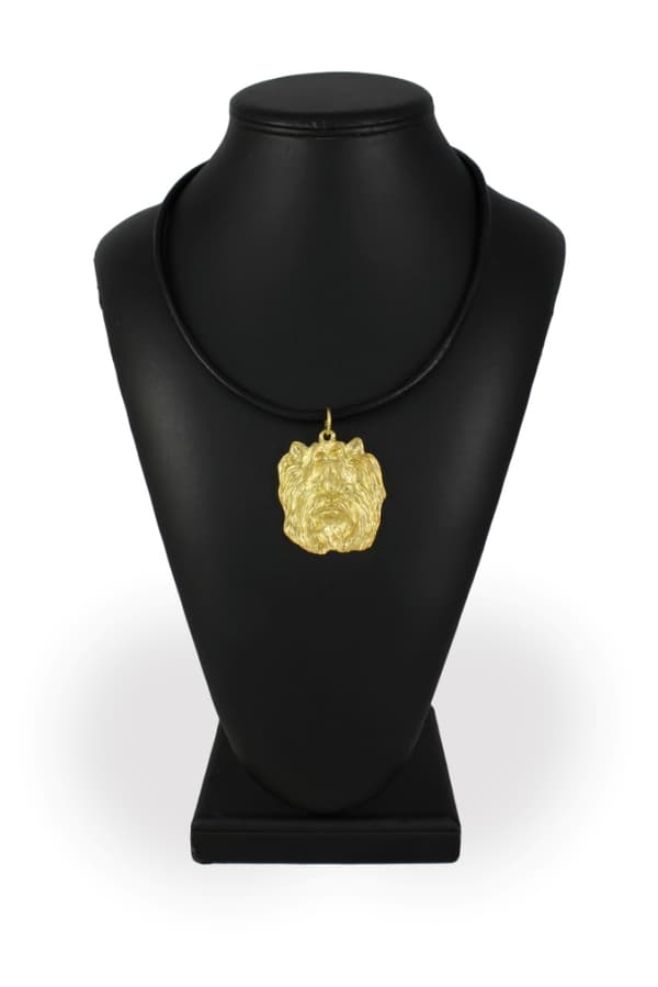 Yorkshire Terrier, York, York, Yorkie I - nyckelring och halsband med en hund i en låda, högkvalitativ guldpläterad produkt, Art-Dog varumärke