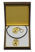 Miniatyrbild 2 av 10: Yorkshire Terrier, York, York, Yorkie I - nyckelring och halsband med en hund i en låda, högkvalitativ guldpläterad produkt, Art-Dog varumärke