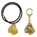Miniatyrbild 1 av 10: Boxer, Boxer - nyckelring och halsband med en hund i en låda, högkvalitativ guldpläterad produkt, Art-Dog varumärke