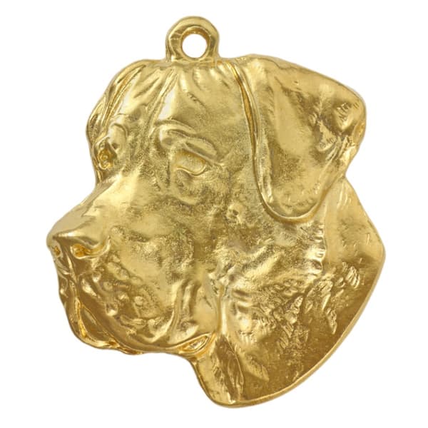 Great Dane - nøglering og halskæde med hund i æske, højkvalitets guldbelagt produkt, Art-Dog brand