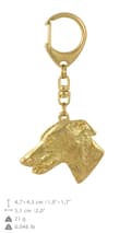 Miniatyrbillede 10 af 10: Greyhound, engelsk Greyhound - nøglering og halskæde med en hund i æske, højkvalitets guldbelagt produkt, Art-Dog brand
